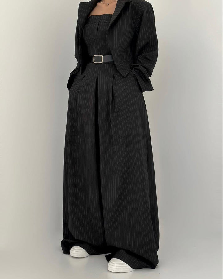 Lorayae - Puha tapintású, széles szárú overál és kabát szett