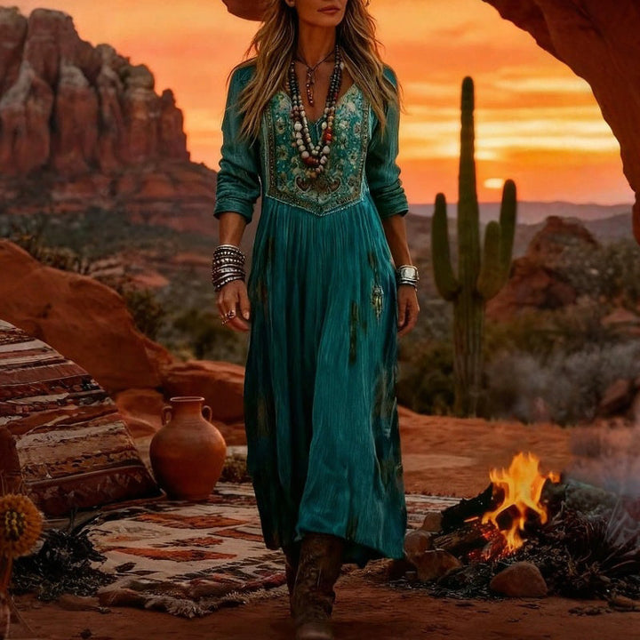 Lymira - Puha tapintású, virágmintás midi ruha