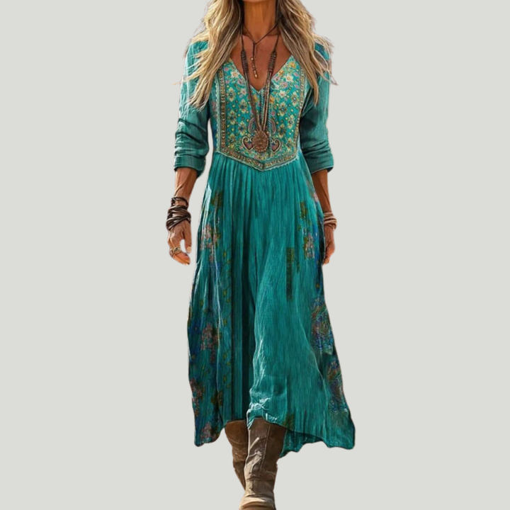 Lymira - Puha tapintású, virágmintás midi ruha