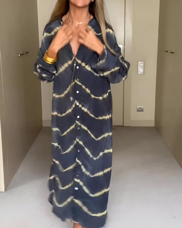 Aviyra - Puha tapintású, csíkos, bohém maxiruha