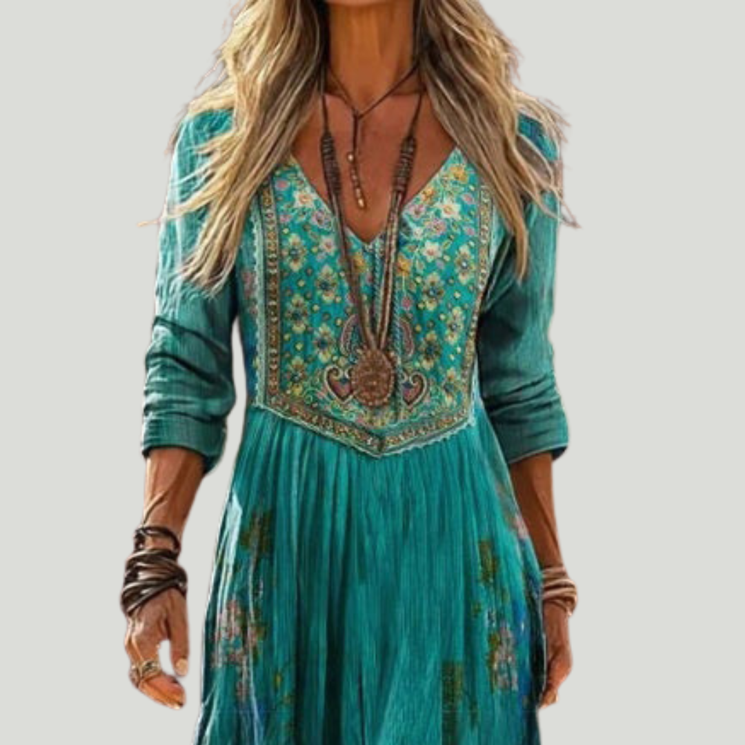 Lymira - Puha tapintású, virágmintás midi ruha