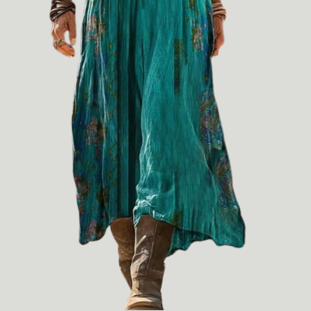 Lymira - Puha tapintású, virágmintás midi ruha