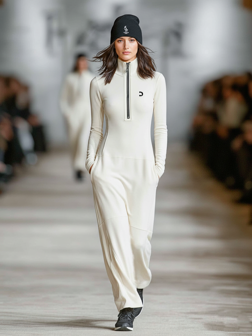 Elise - puha tapintású magas nyakú cipzáras maxi ruha