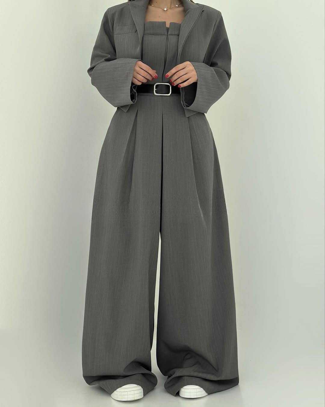 Lorayae - Puha tapintású, széles szárú overál és kabát szett