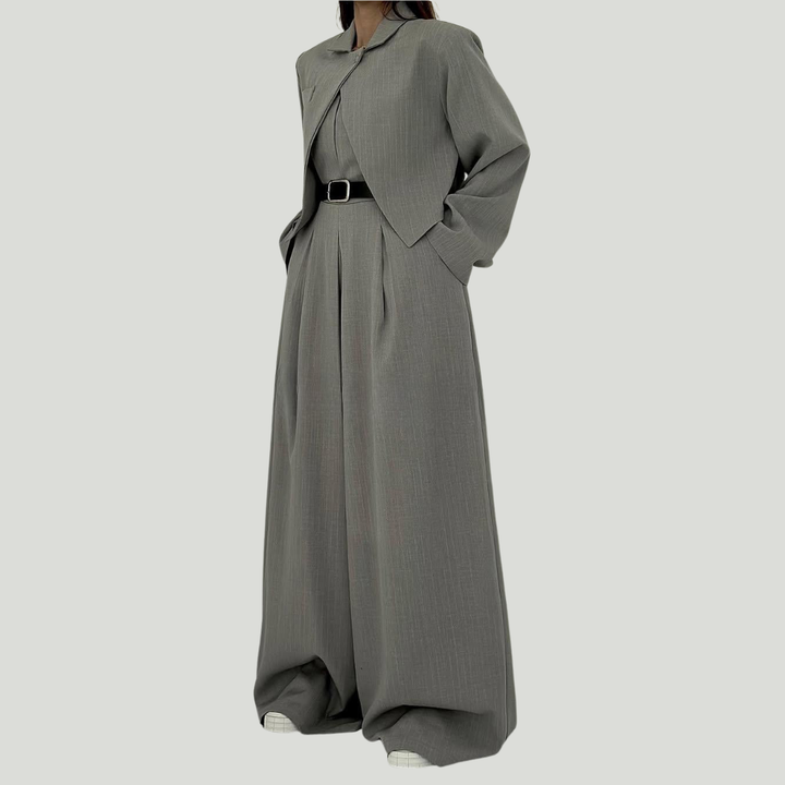 Lorayae - Puha tapintású, széles szárú overál és kabát szett