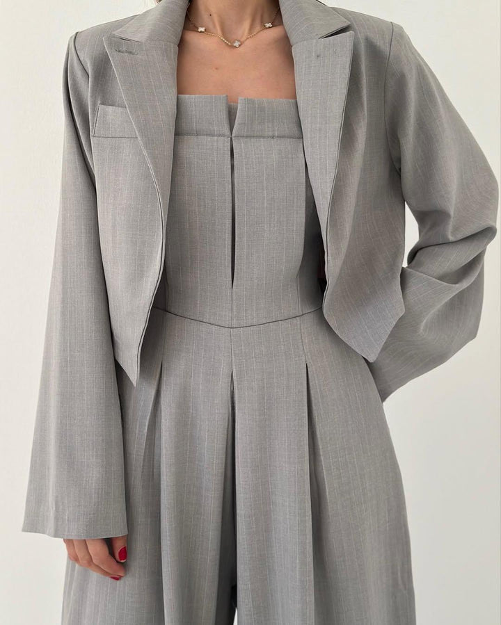 Lorayae - Puha tapintású, széles szárú overál és kabát szett