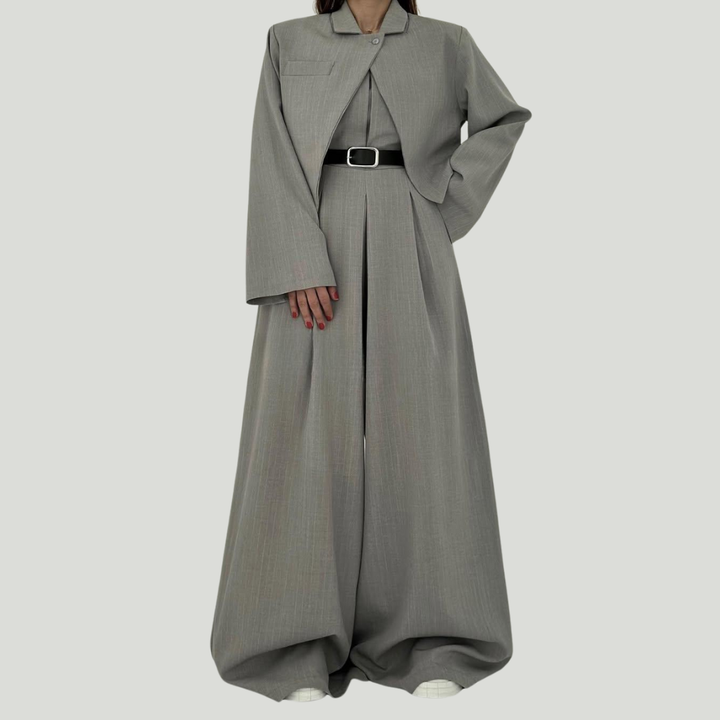 Lorayae - Puha tapintású, széles szárú overál és kabát szett