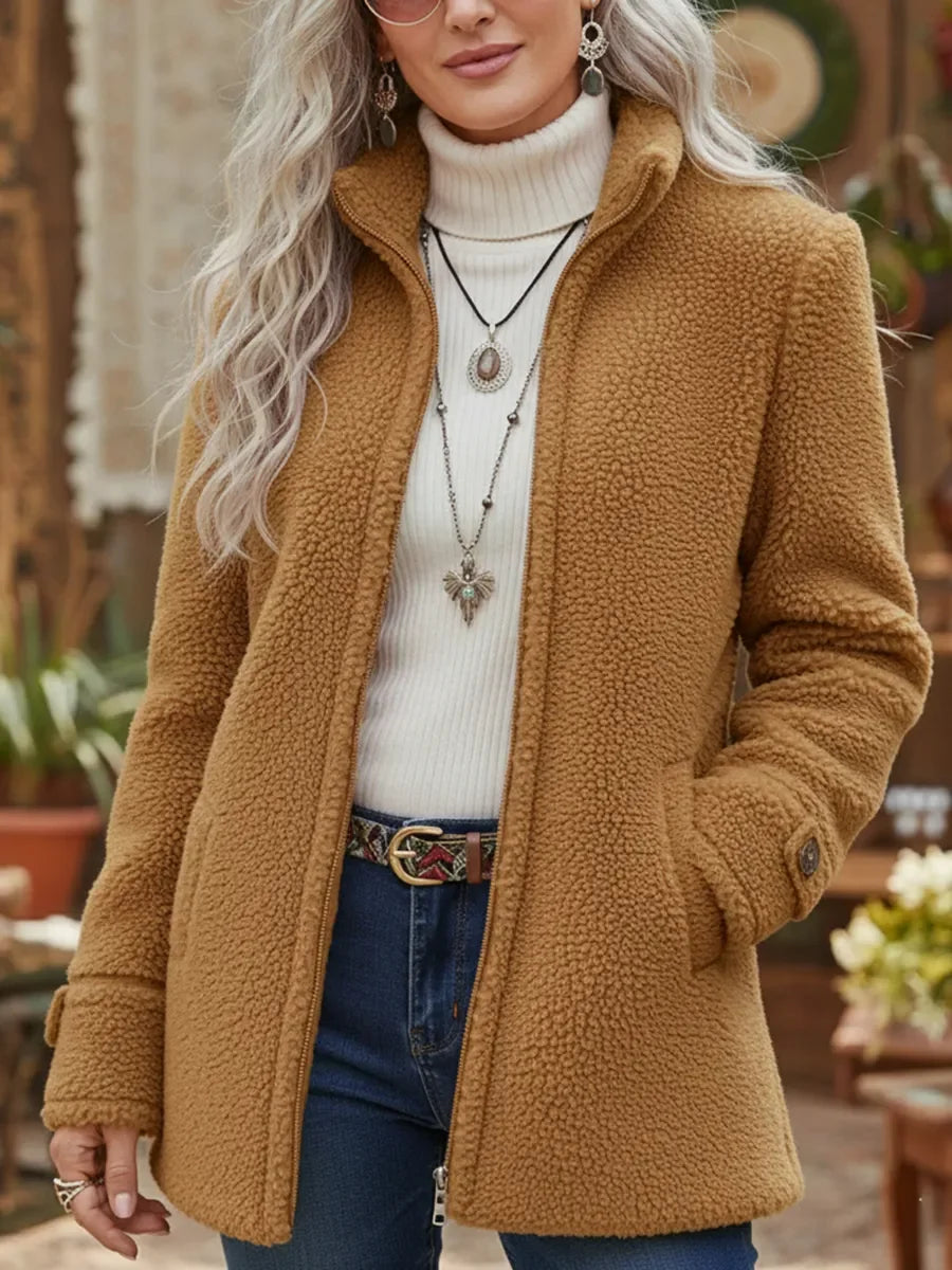 Eliza - puha tapintású, magas gallérú kabát