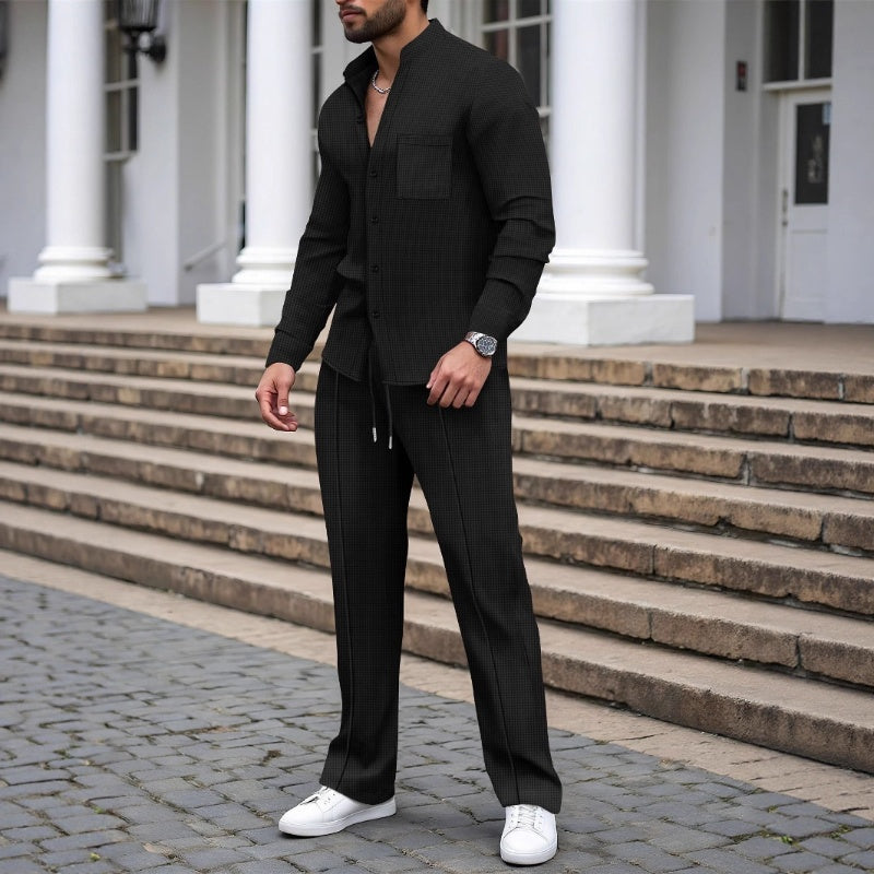 Ashton - waffel textúrájú ing és nadrág szett