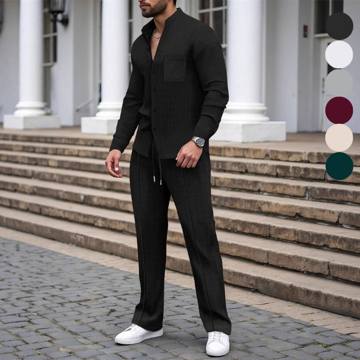 Ashton - waffel textúrájú ing és nadrág szett