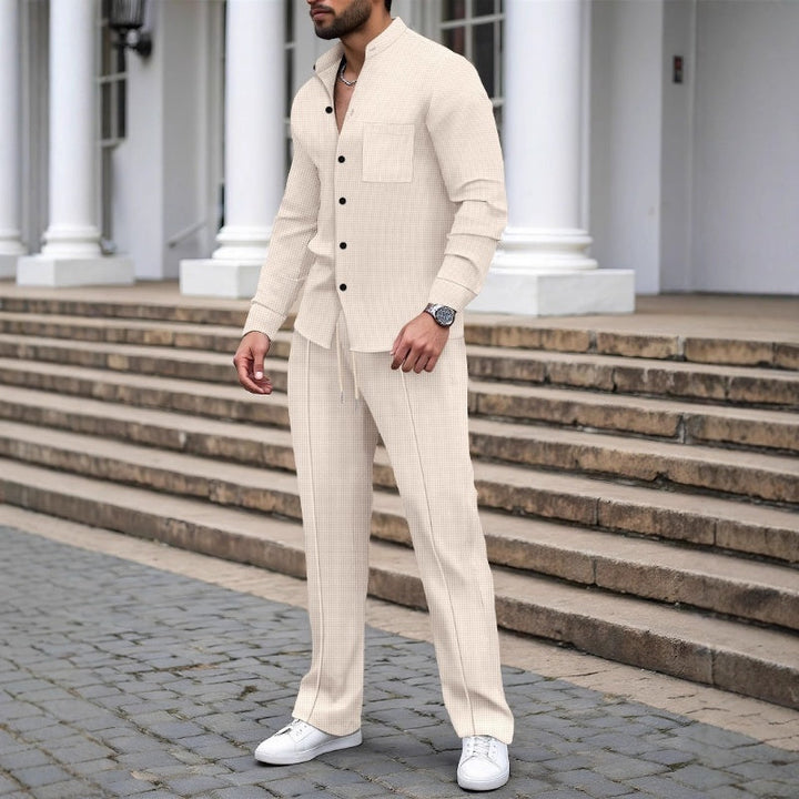 Ashton - waffel textúrájú ing és nadrág szett